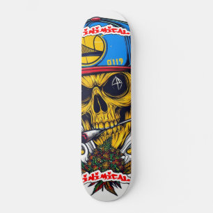 Golden Staat Skull Skateboard