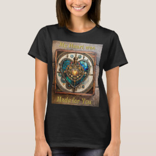 Golden Stained Glass Heart Steampunk-Serie T-Shirt