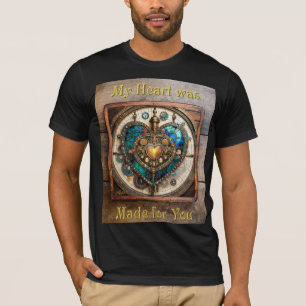 Golden Stained Glass Heart Steampunk-Serie T-Shirt