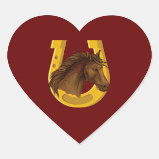 Golden stallion Herz-Aufkleber