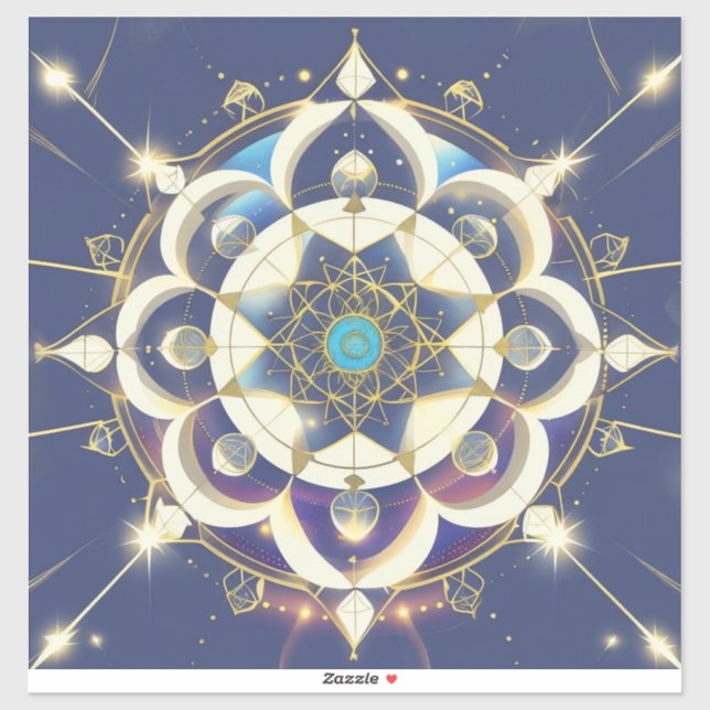 Golden Star Alignment – A Sacred Geometry Universe Aufkleber (Blatt)