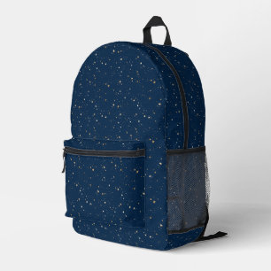Golden Star auf Blauem Nachtmuster Bedruckter Rucksack