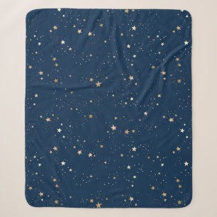 Golden Star auf Blauem Nachtmuster Sherpadecke