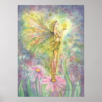 Golden Star Blume Fee Poster
