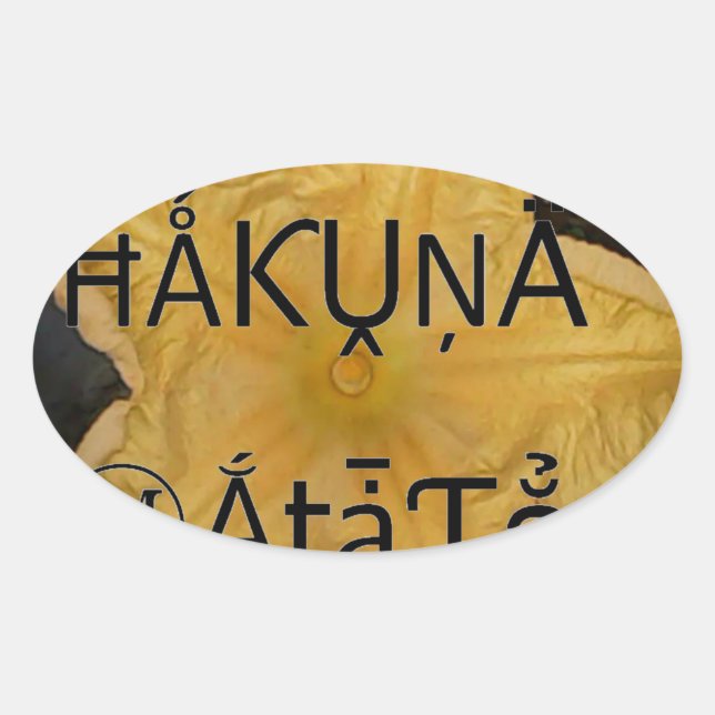 Golden Star Hakuna Matata Kunstdruckerei Ovaler Aufkleber (Vorderseite)