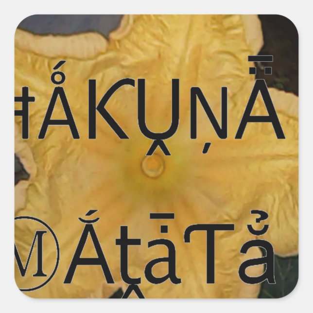 Golden Star Hakuna Matata Kunstdruckerei Quadratischer Aufkleber (Vorderseite)