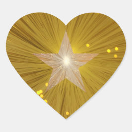 Golden Star Sterne-Sternenherz Herz-Aufkleber