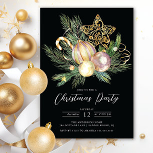 Golden Star Weihnachten-Party Einladung