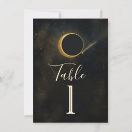Golden Stardust Eclipse Celestial Wedding Einladung