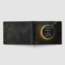 Golden Stardust Eclipse Celestial Wedding Gästebuch