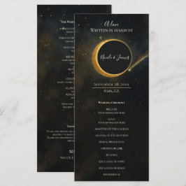 Golden Stardust Eclipse Hochzeitsprogramm Menükarte