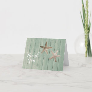 Golden Starfish & Wood Elegant Merci de plage