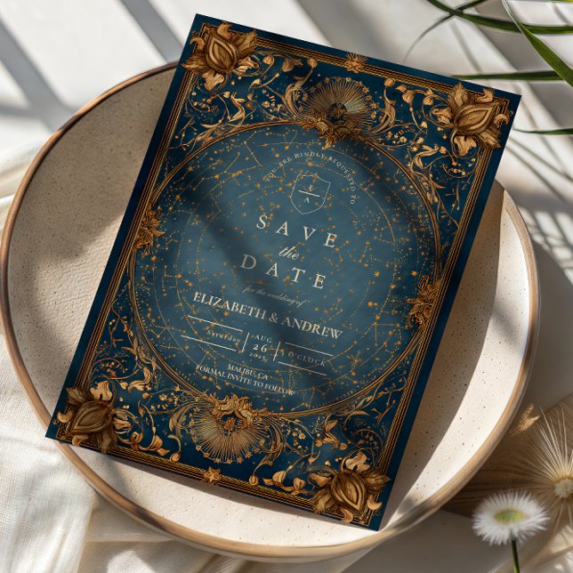 Golden Starry Night Wedding Save The Date (Von Creator hochgeladen)