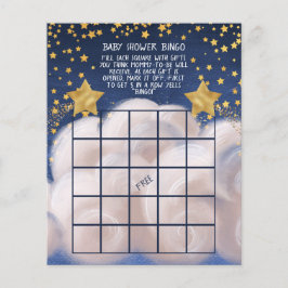 Golden Stars Baby Dusche Bingo Spiel Flyer