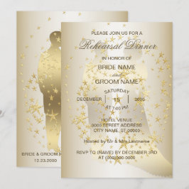 Golden Stars Braut und Bräutigam Probeessen Einladung