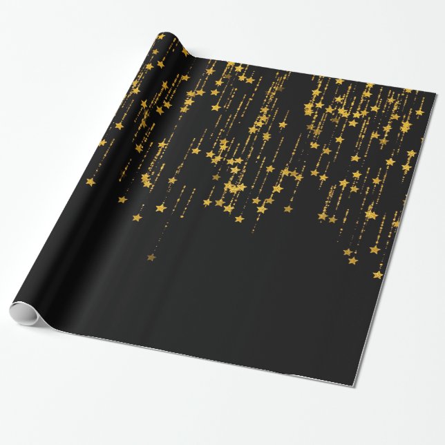 Golden Stars Geschenkpapier (Ungerollt)