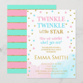 Golden Stars Little Star Gender Offenlegung Einlad Einladung