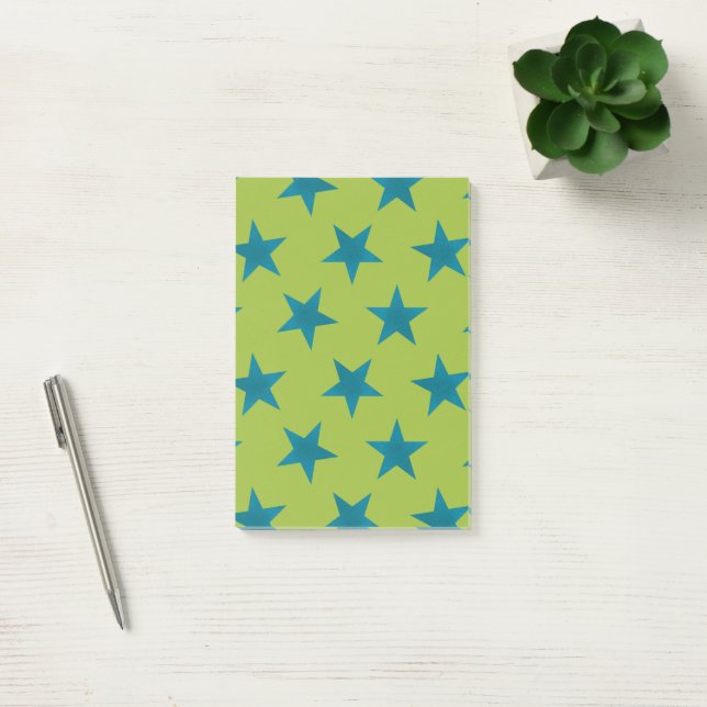 Golden Stars Muster 20 Post-it Klebezettel (Büro)