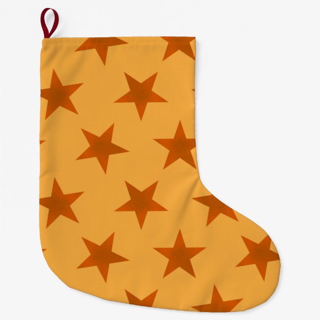 Golden Stars Muster 2 Großer Weihnachtsstrumpf (Vorderseite)