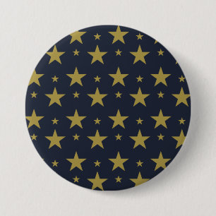 Golden Stars on Navy Blue - Elegant und zeitlos Button
