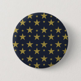 Golden Stars on Navy Blue - Elegant und zeitlos Button