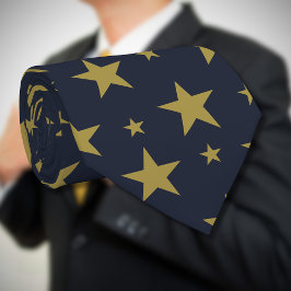 Golden Stars on Navy Blue - Elegant und zeitlos Krawatte
