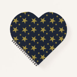 Golden Stars on Navy Blue - Elegant und zeitlos Notizbuch