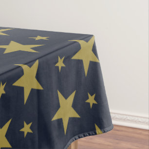 Golden Stars on Navy Blue - Elegant und zeitlos Tischdecke