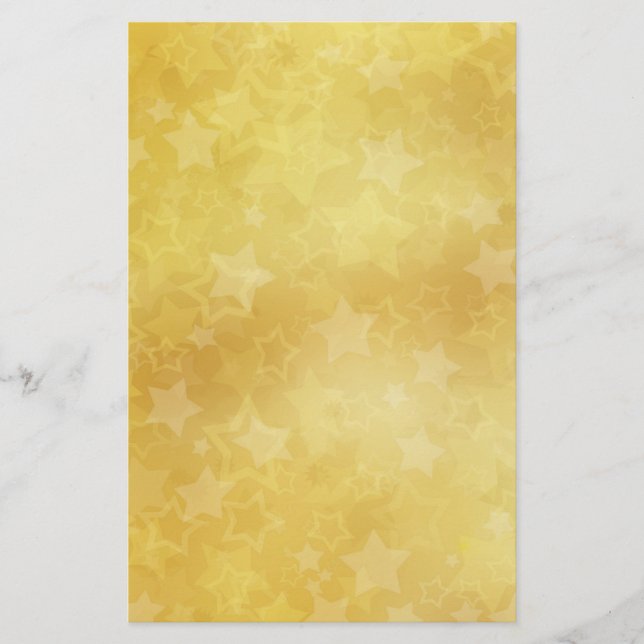Golden Stars Vintag Stationierung Briefpapier (Vorderseite)