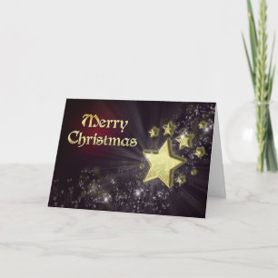 Golden Stars Weihnachtskarte Feiertagskarte
