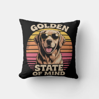 Golden State Of Mind Retriever Retro Hundegeschenk Kissen