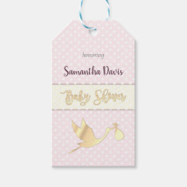 Golden Stork Baby Girl Babydusche Geschenkanhänger