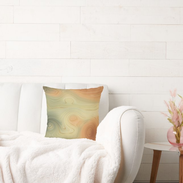 Golden Strata | Peach Burnt Orange Green Agate Kissen (Liege)
