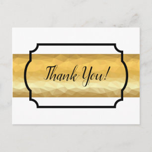 Golden strié élégant merci carte postale