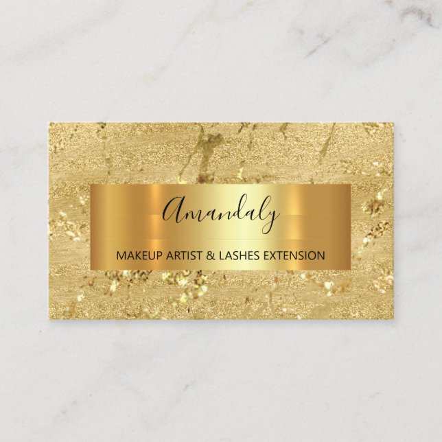 Golden Strokes Beauty Shop Visitenkarte (Vorderseite)