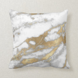 Golden Strokes Metallischer Glitzer Marbella Grau  Kissen