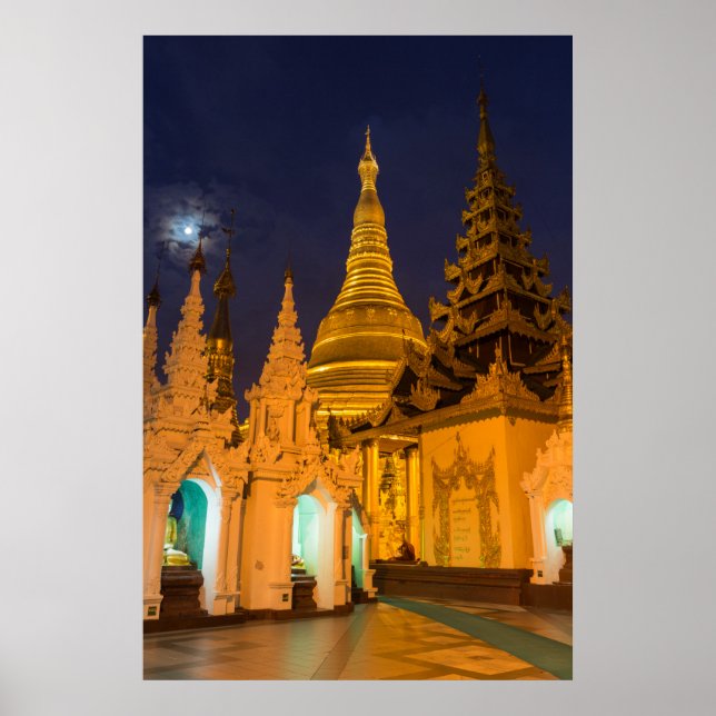 Golden Stupa und Tempel Poster (Vorne)