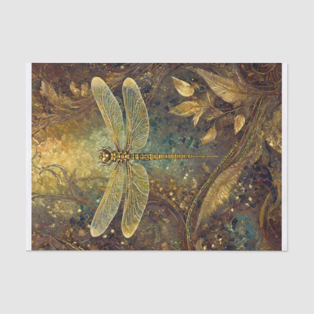 Golden Summer King, Gossamer Dragonfly Seidenpapier (Vorderseite)
