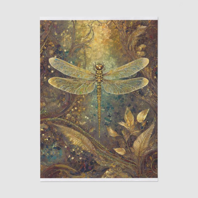 Golden Summer King, Gossamer Dragonfly Seidenpapier (Vorderseite)