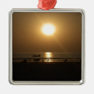 Golden Summer Sunset Reflektion am Strand Ornament Aus Metall