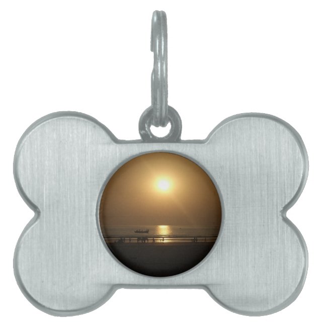 Golden Summer Sunset Reflektion am Strand Tiermarke (Vorderseite)