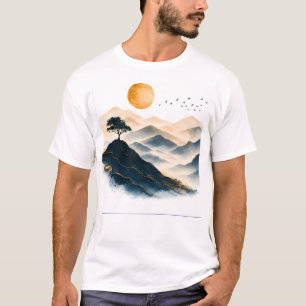 Golden Sun Berglandschaft Herren T-Shirt T-Shirt