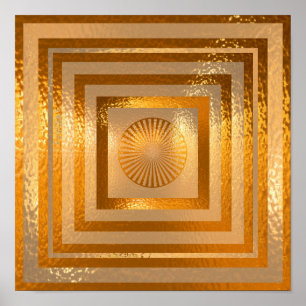 Golden Sun Mandala - Warme Ansichten Poster