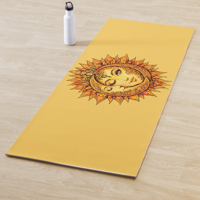 Golden Sun Moon Boho Goddess Celestial Mandala Art Yogamatte (Beispiel)