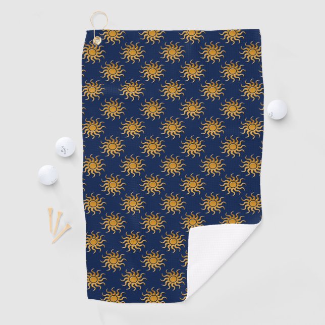 Golden Sun Pattern von Shirley Taylor Golfhandtuch (Insitu)