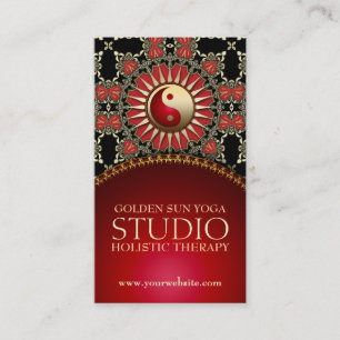 Golden Sun Yoga Reiki Balance Red Gold Black Visitenkarte