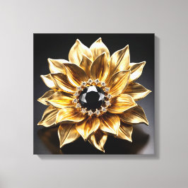 Golden Sunburst Brooch Leinwanddruck