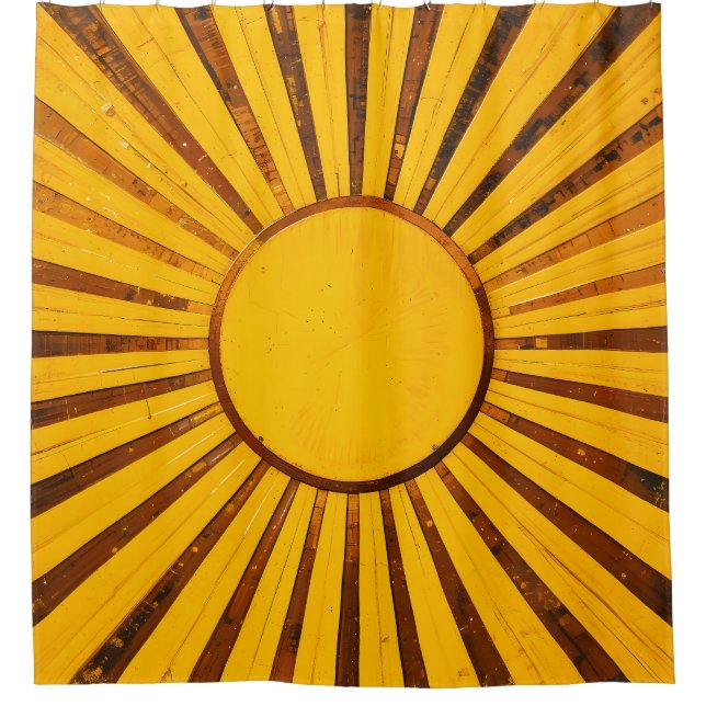 Golden Sunburst Duschvorhang (Vorderseite)