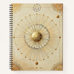 "Golden Sunburst Inspirational Spiral Notebook - H Notizbuch