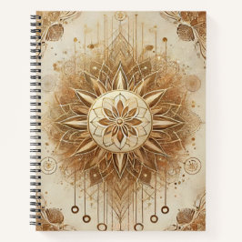 "Golden Sunburst Inspirational Spiral Notebook - H Notizbuch